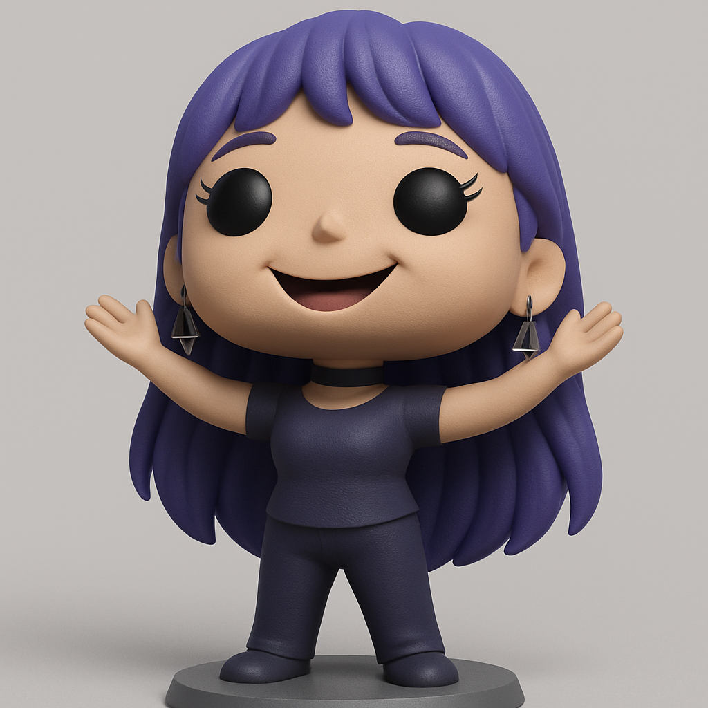 face anatomy 3d model-create 3d face model from photo_Friendly Purple-Haired Chibi Figure