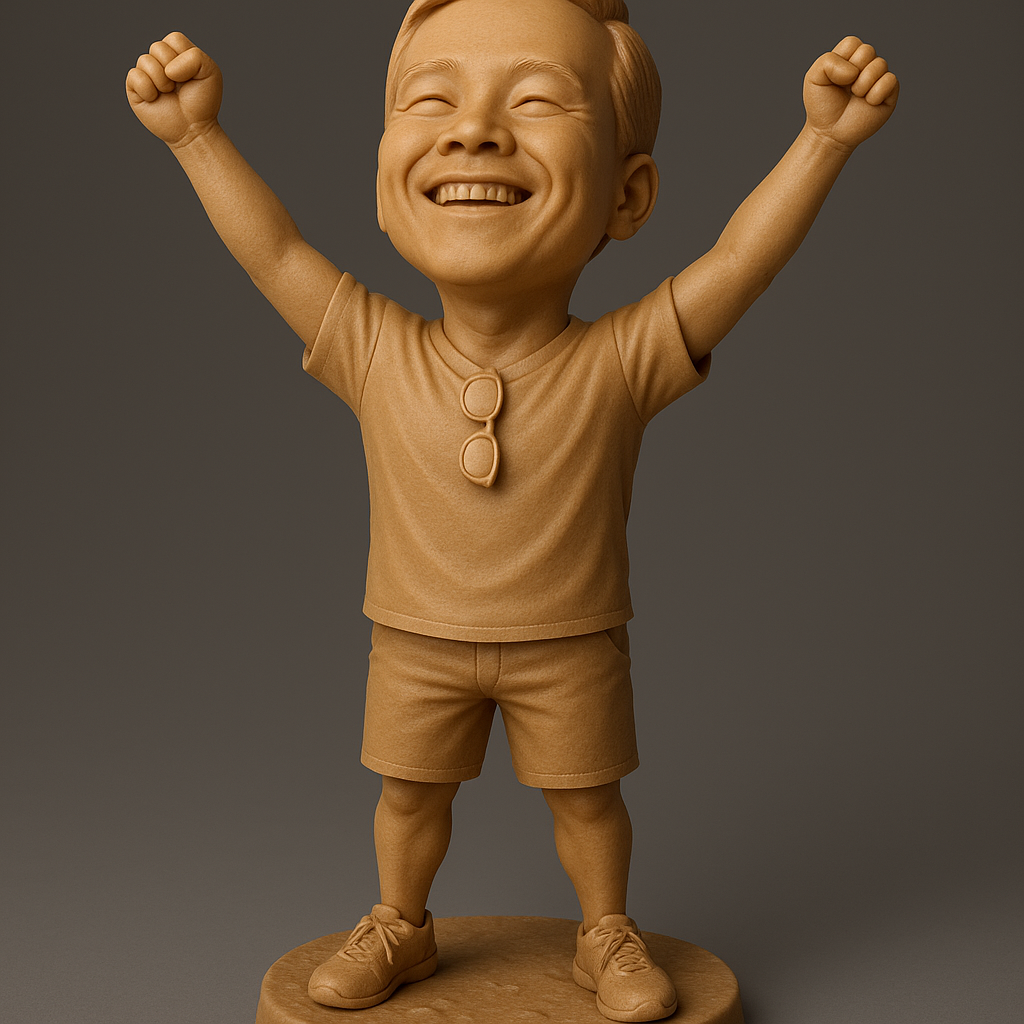silhouette 3d printer maker-3d portrait printing_Joyful Kid Statue: Celebrate Happiness!