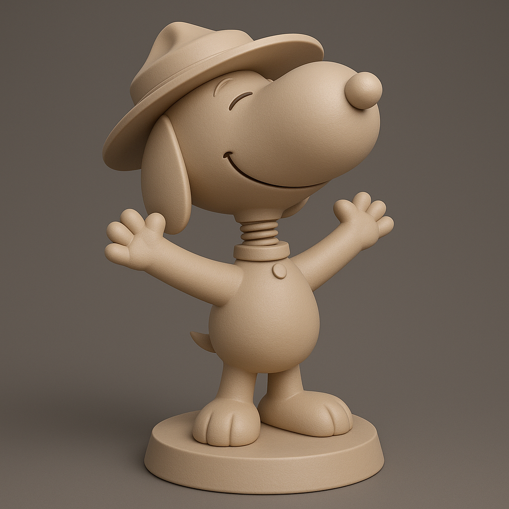 face anatomy 3d model-create 3d face model from photo_Cheerful Adventure Dog Figurine