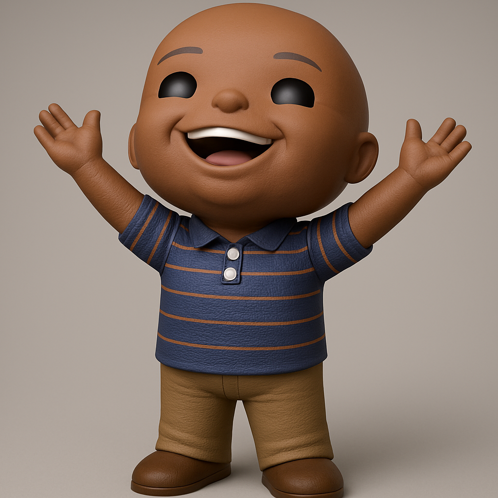 face anatomy 3d model-create 3d face model from photo_Joyful Waving Kid Figure: A Cute Desk Buddy