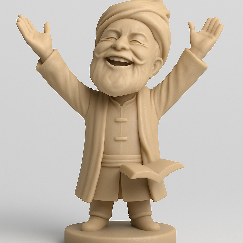 face anatomy 3d model-create 3d face model from photo_Smiling Sage: Print Your Own Happy Wise Man Statue