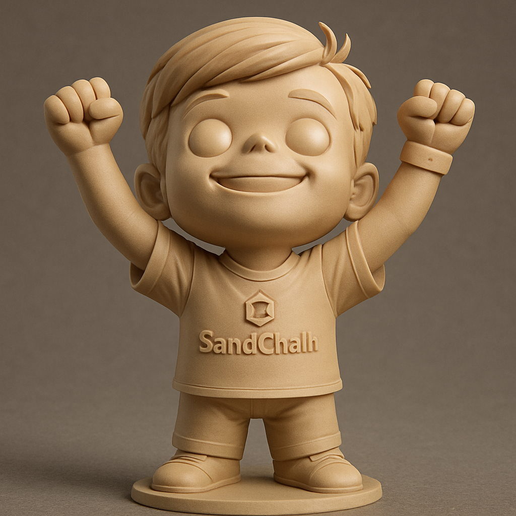 face to 3d model ai-3D portrait printing from photo_SandChalk Victory Boy: Celebrate with Your Favorite Mascot!