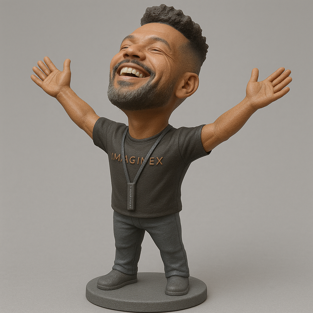 silhouette 3d printer maker-3d portrait printing_Joyful 3D Figurine with Outstretched Arms