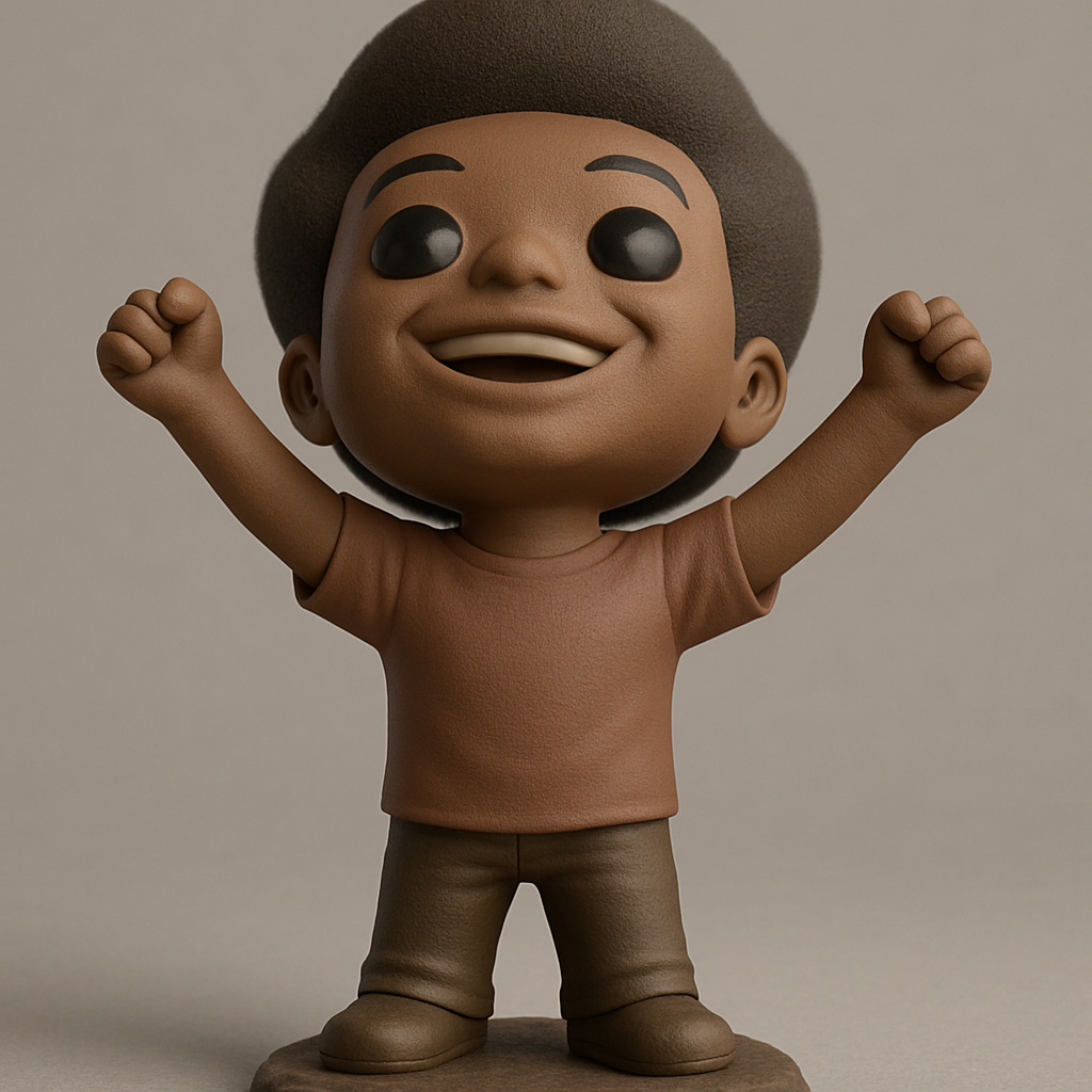 face to 3d model ai-3D portrait printing from photo_Joyful Child Celebration Figurine