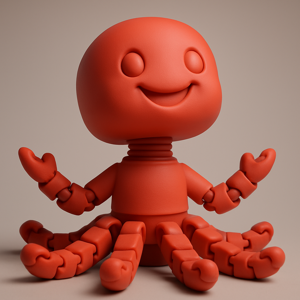 face to 3d model ai-3D portrait printing from photo_Joyful Flexi Octopus: Articulated Desk Companion