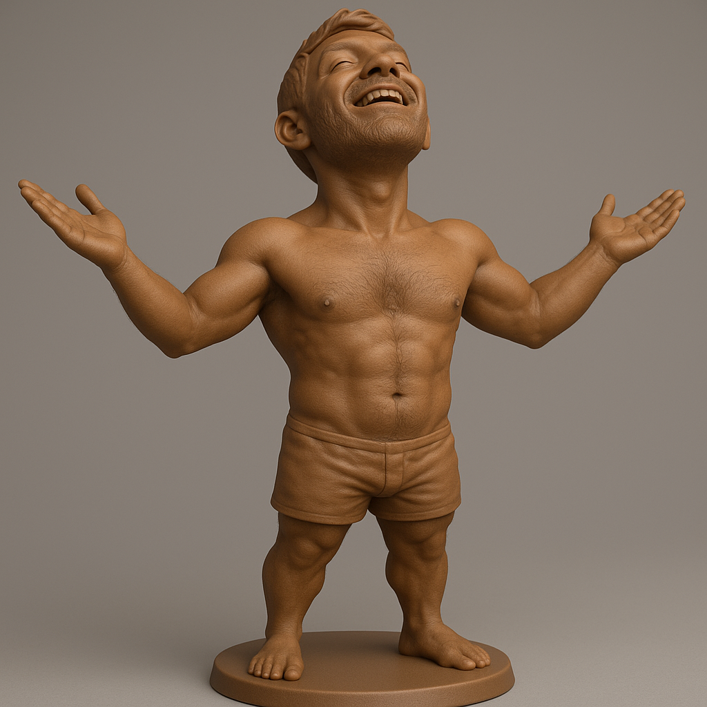 silhouette 3d printer maker-3d portrait printing_Joyful Fitness Figure for 3D Printing