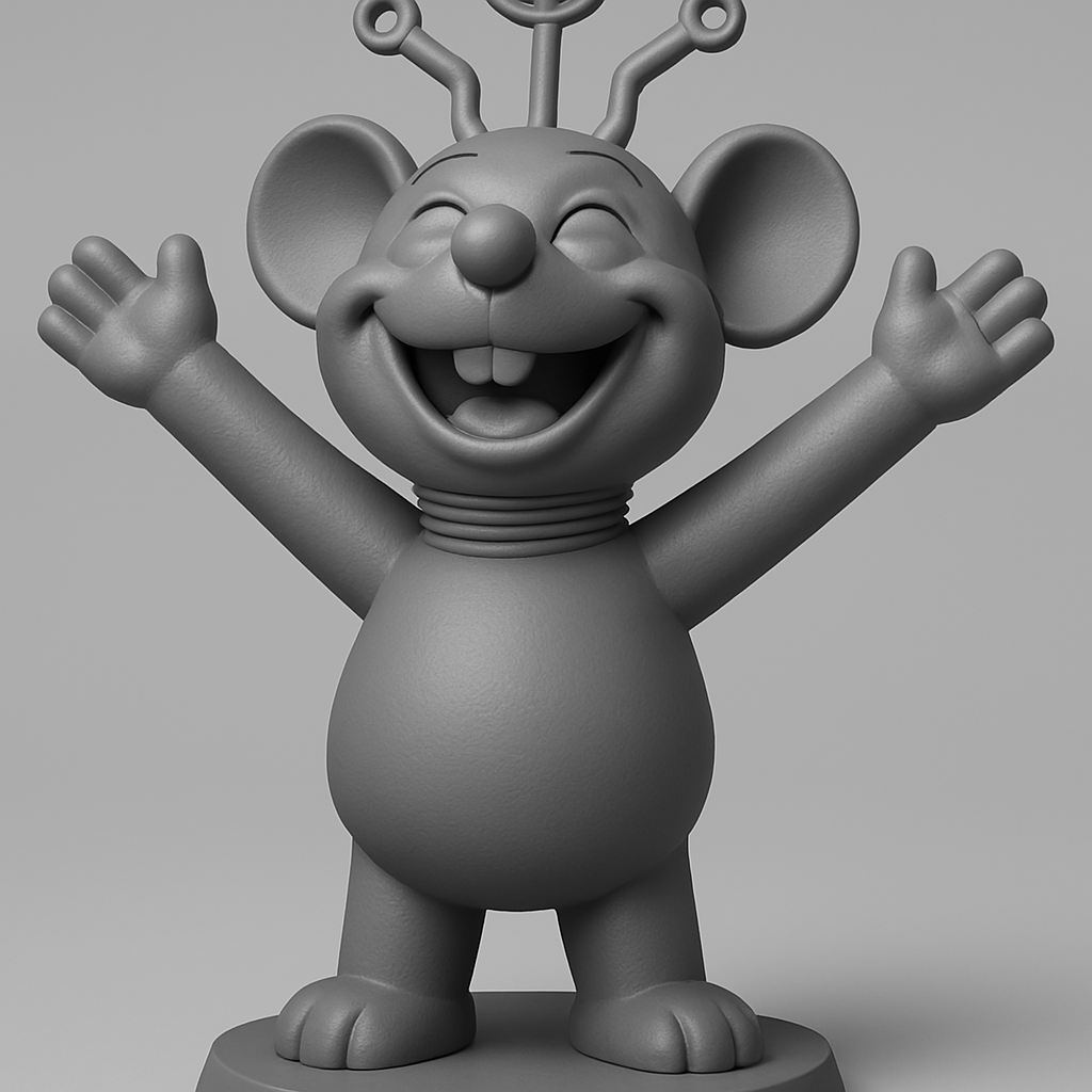 silhouette 3d printer maker-3d portrait printing_Joyful Laughing Alien Pal Figurine