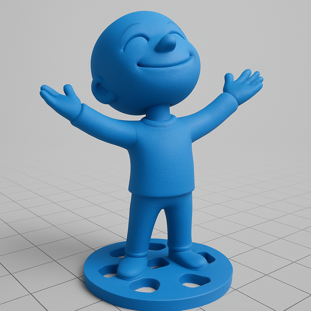 face anatomy 3d model-create 3d face model from photo_Smiling Open Arms Figurine - Spreading Joy & Positivity