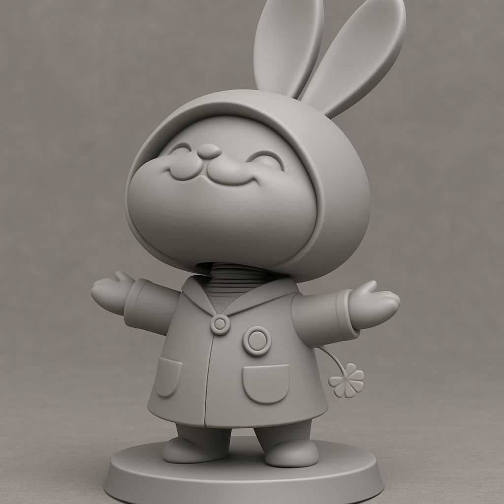 face anatomy 3d model-create 3d face model from photo_Print a Smile: Adorable Bobblehead Bunny Friend