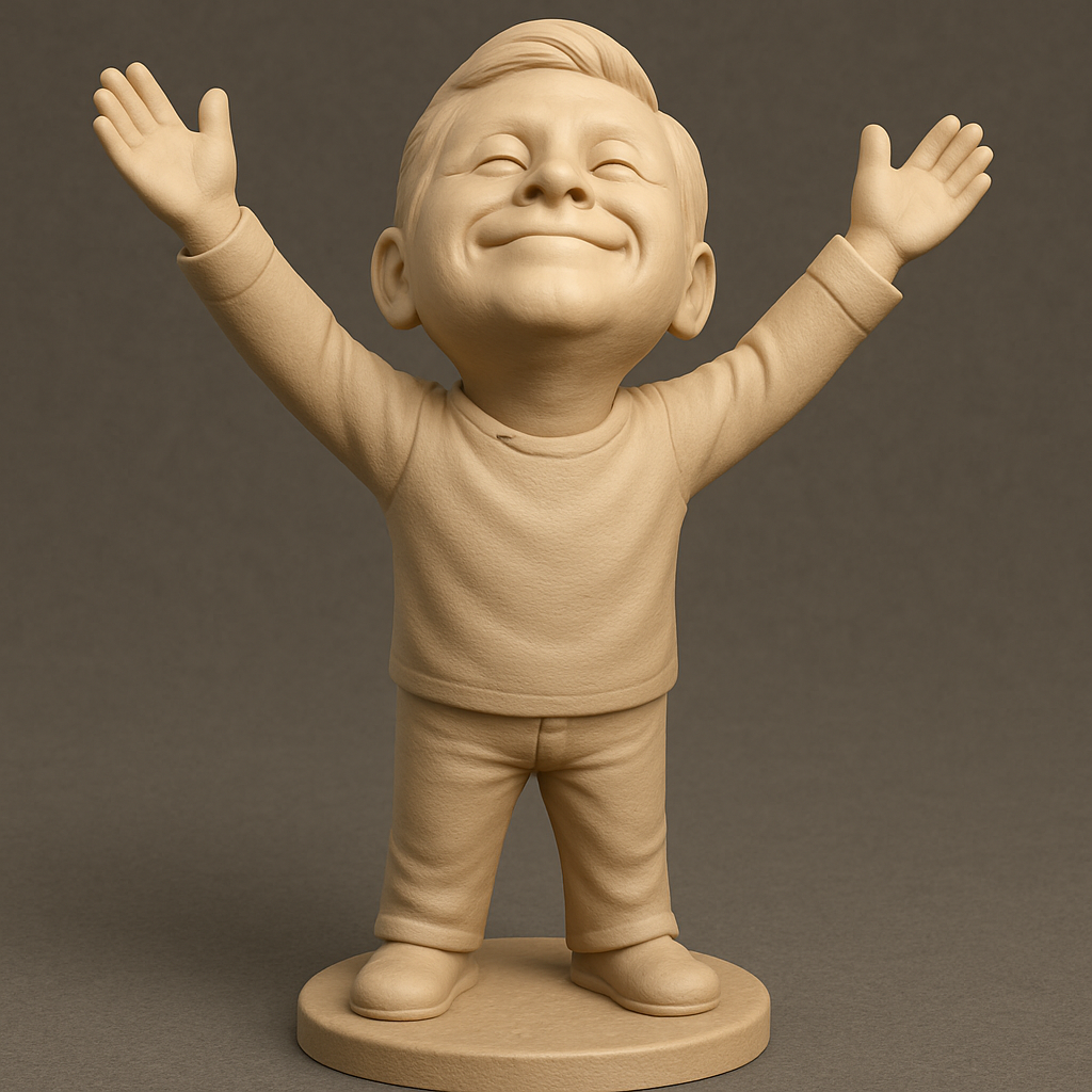 silhouette 3d printer maker-3d portrait printing_Radiant Joy Child Figure - Celebrate Life's Moments