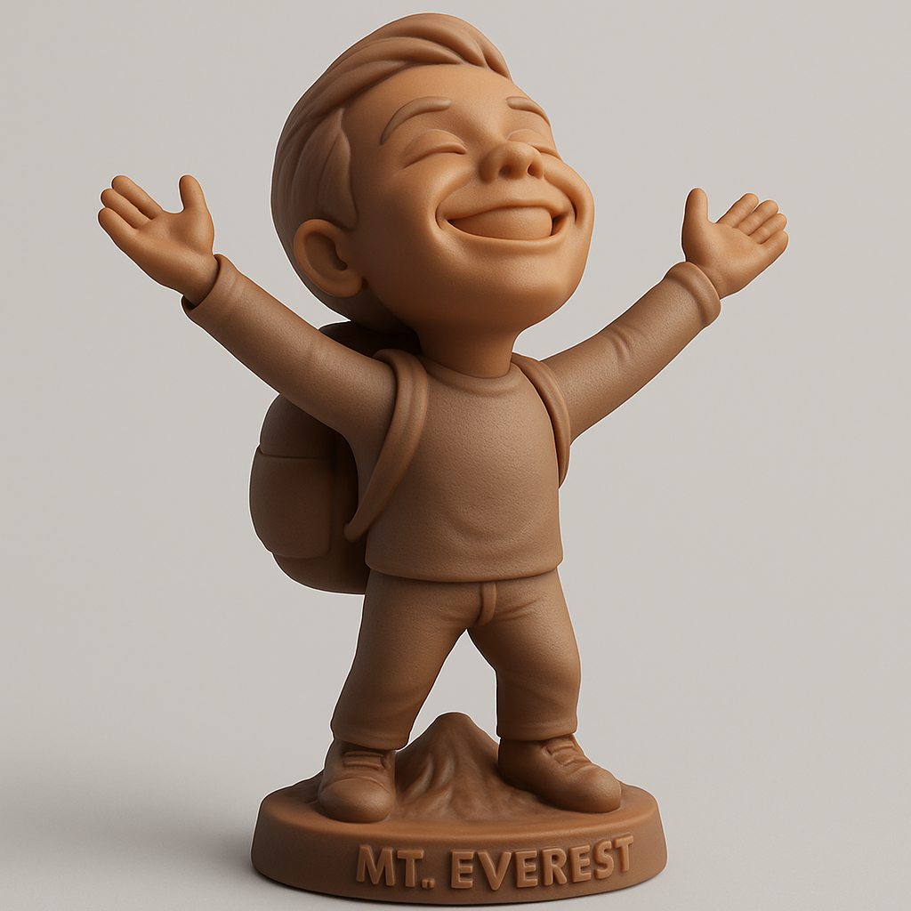 face anatomy 3d model-create 3d face model from photo_Joyful Everest Climber Trophy - Celebrate Achievements