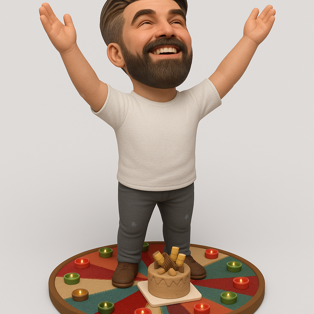 silhouette 3d printer maker-3d portrait printing_Joyful Celebration Figurine