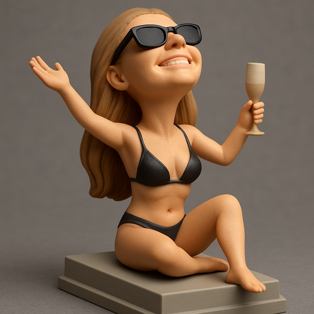 silhouette 3d printer maker-3d portrait printing_Sunny Vacation Bobblehead: Celebrate Summer!