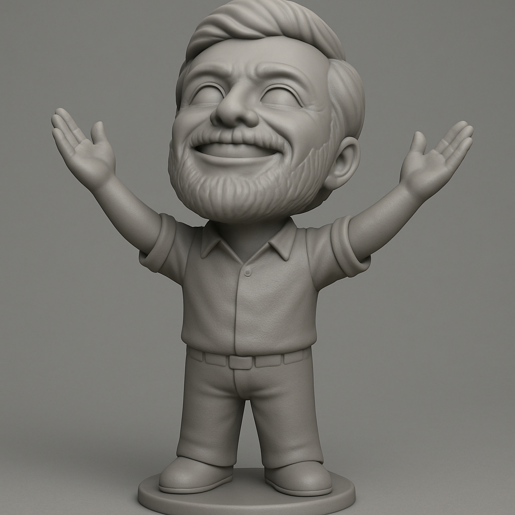 face anatomy 3d model-create 3d face model from photo_Spread Joy: Happy Bearded Man Desktop Figurine