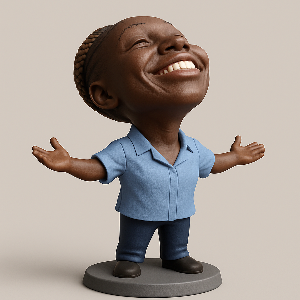 silhouette 3d printer maker-3d portrait printing_Joyful Spirit Figurine: Radiate Positivity!