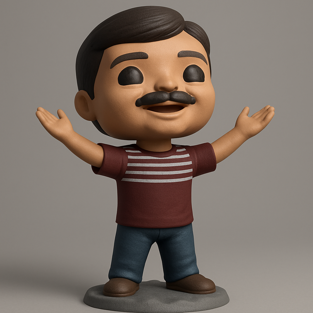 face anatomy 3d model-create 3d face model from photo_Charming Welcoming Man Figurine - Easy 3D Print!