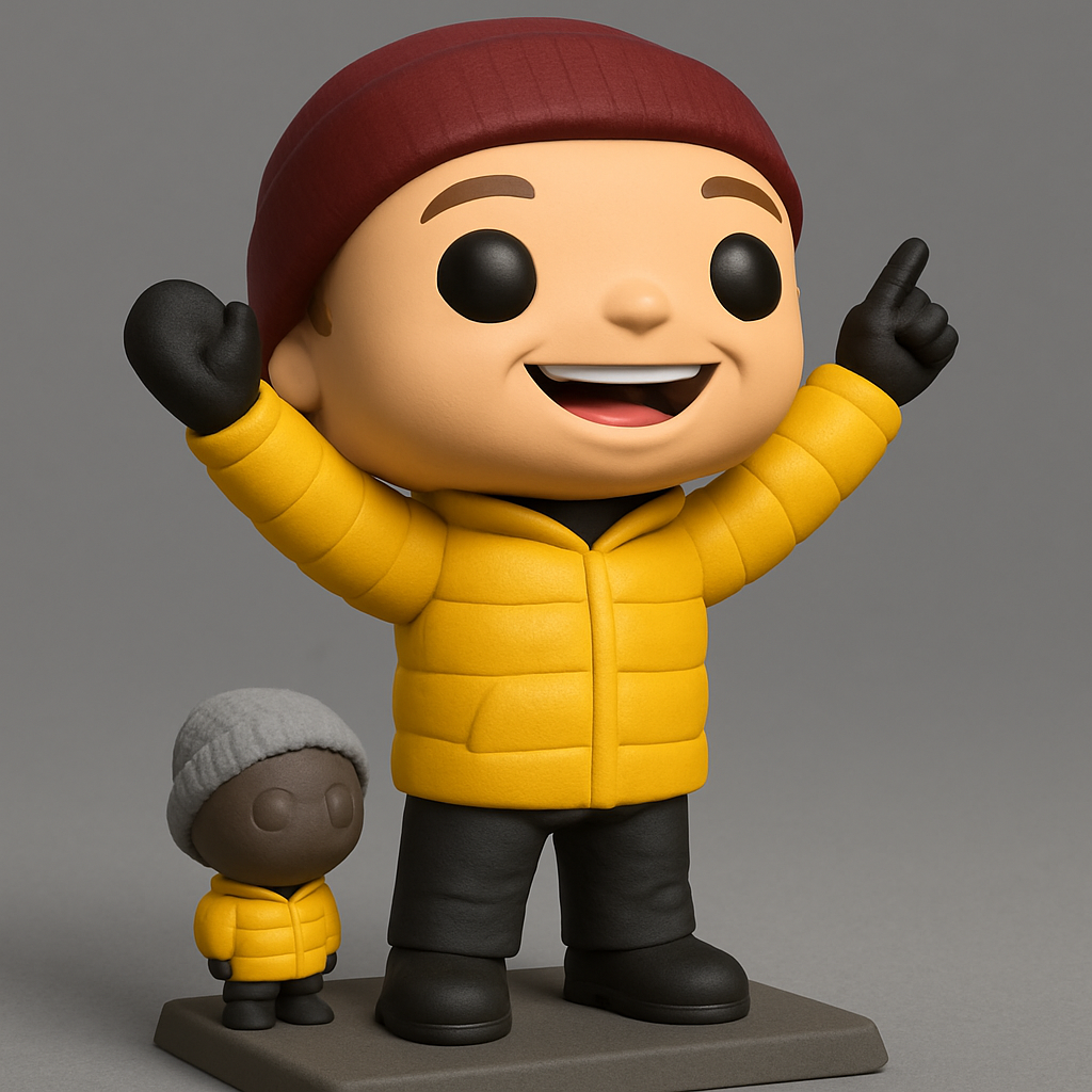 face to 3d model ai-3D portrait printing from photo_Smiling Winter Pop Figure Pair for Your Shelf