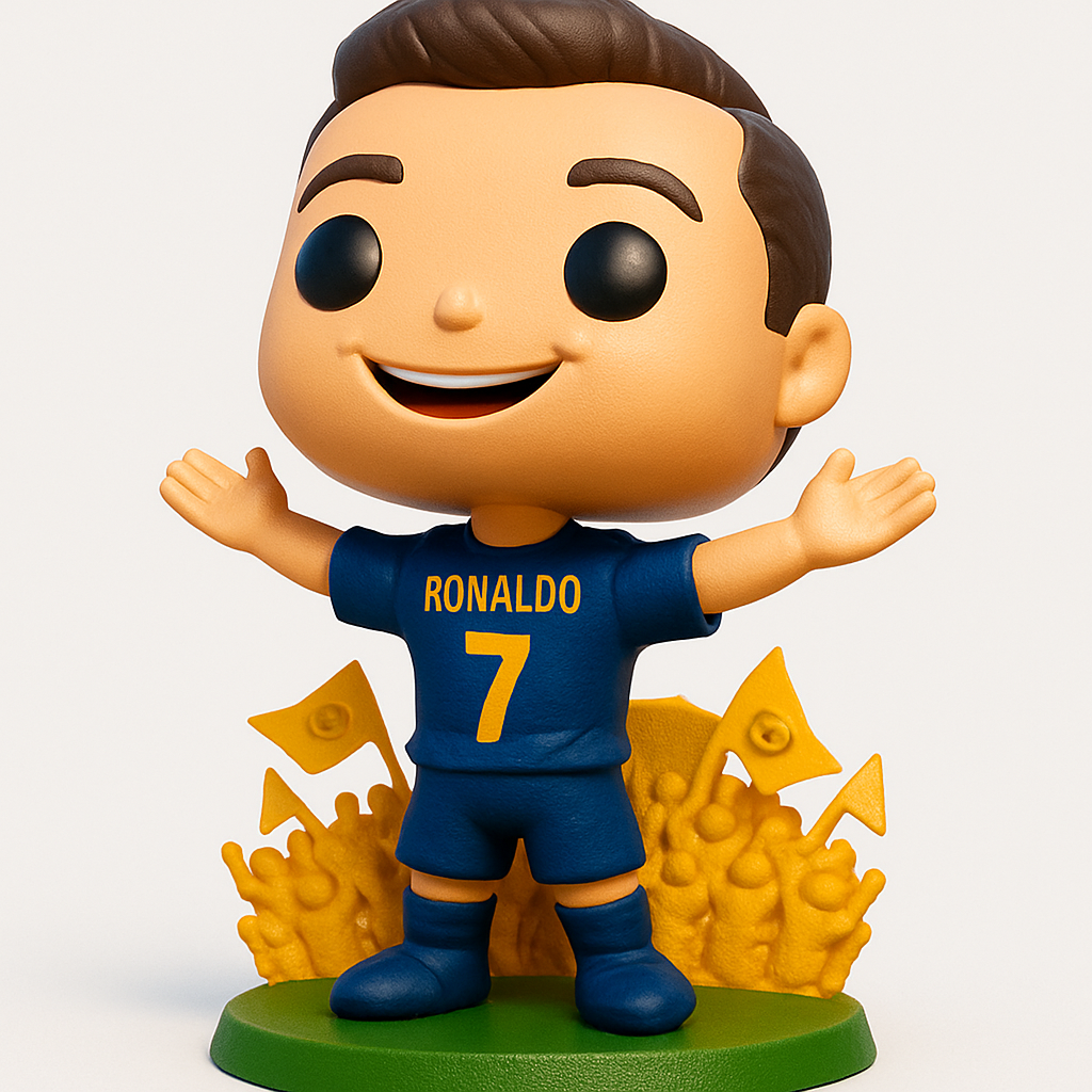 face to 3d model ai-3D portrait printing from photo_Ronaldo #7 Pop Art Collectible - Perfect for Fans!