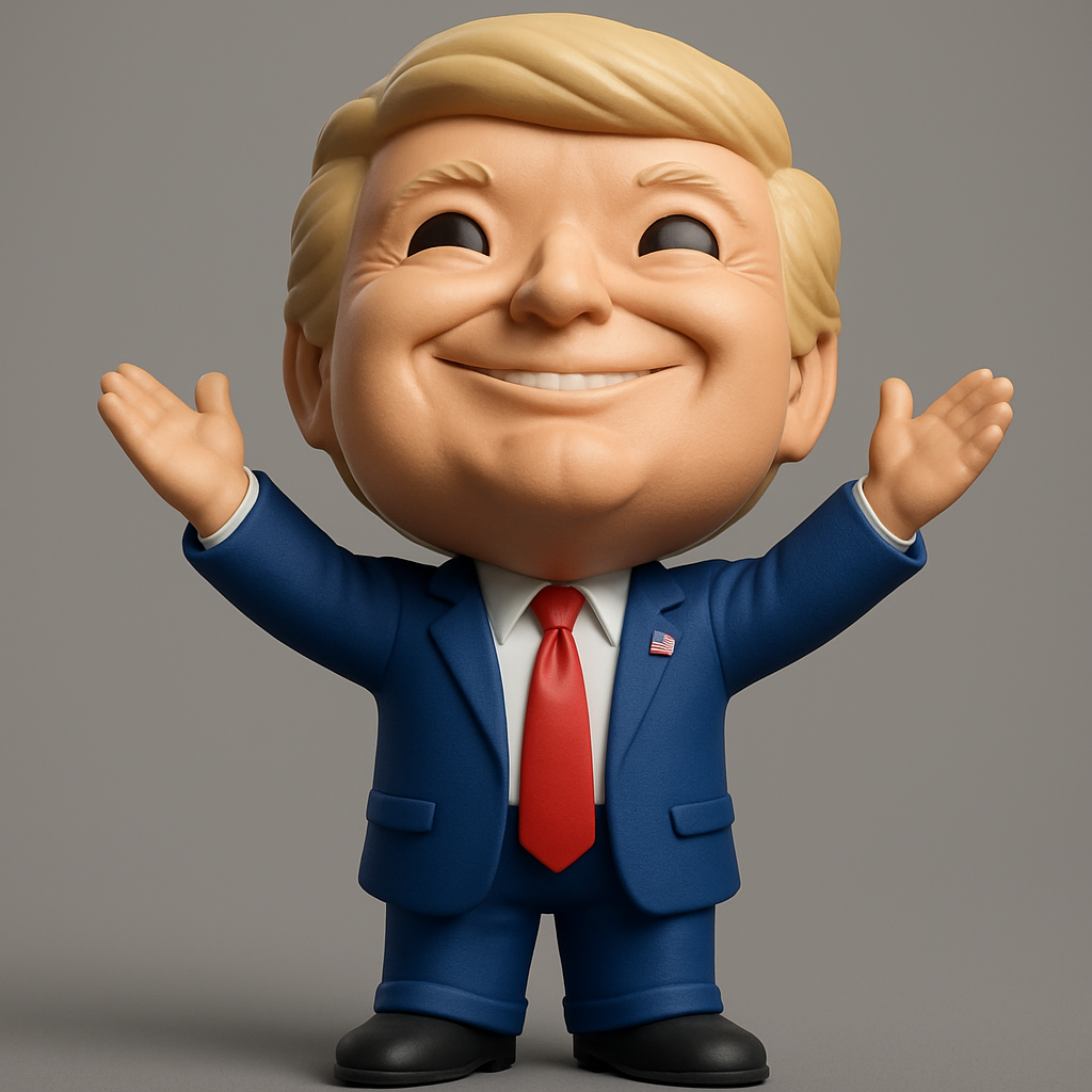face anatomy 3d model-create 3d face model from photo_Smiling POTUS Figure - Iconic Collectible 3D Print