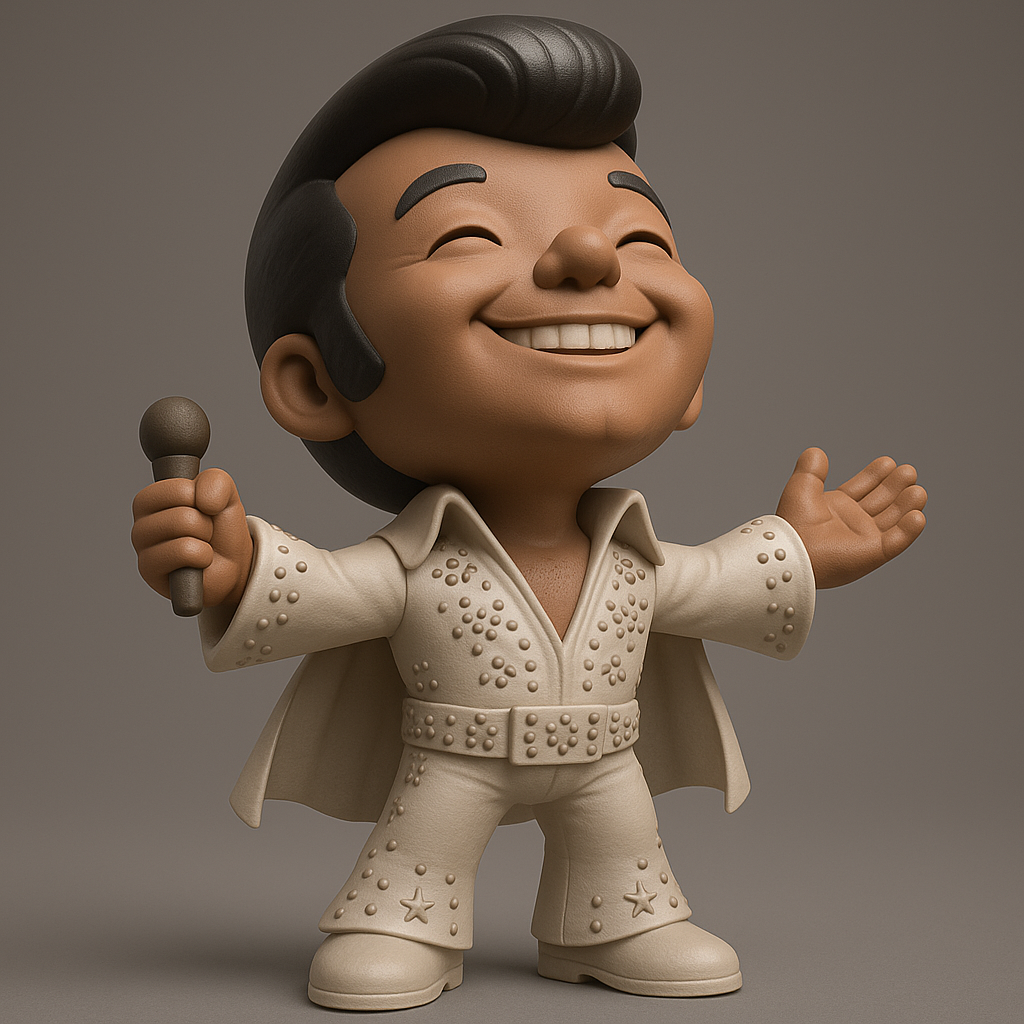 face anatomy 3d model-create 3d face model from photo_Fun Retro Elvis-Inspired Figurine