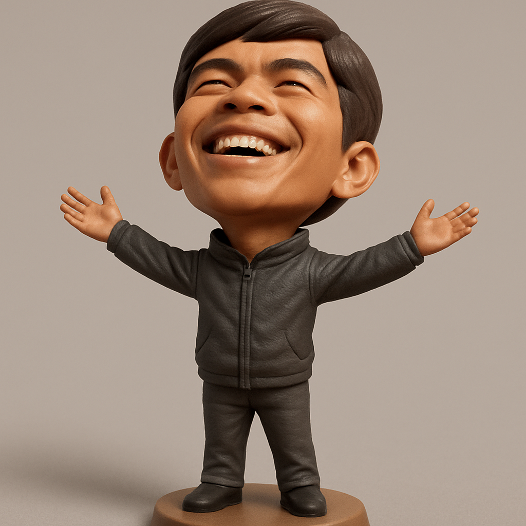 silhouette 3d printer maker-3d portrait printing_Joyful Bobblehead Figurine - Spread Happiness!