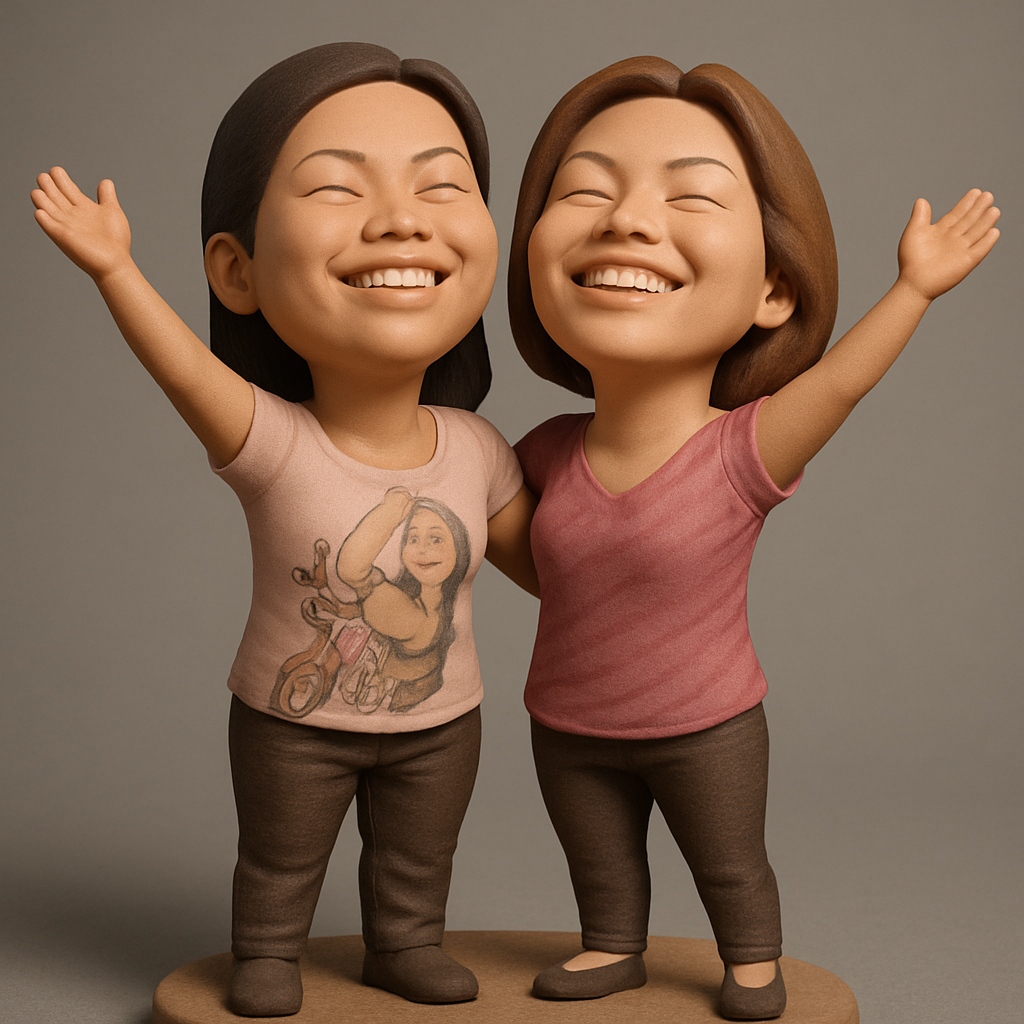face anatomy 3d model-create 3d face model from photo_Cherished Memories: Personalized Duo Figurine