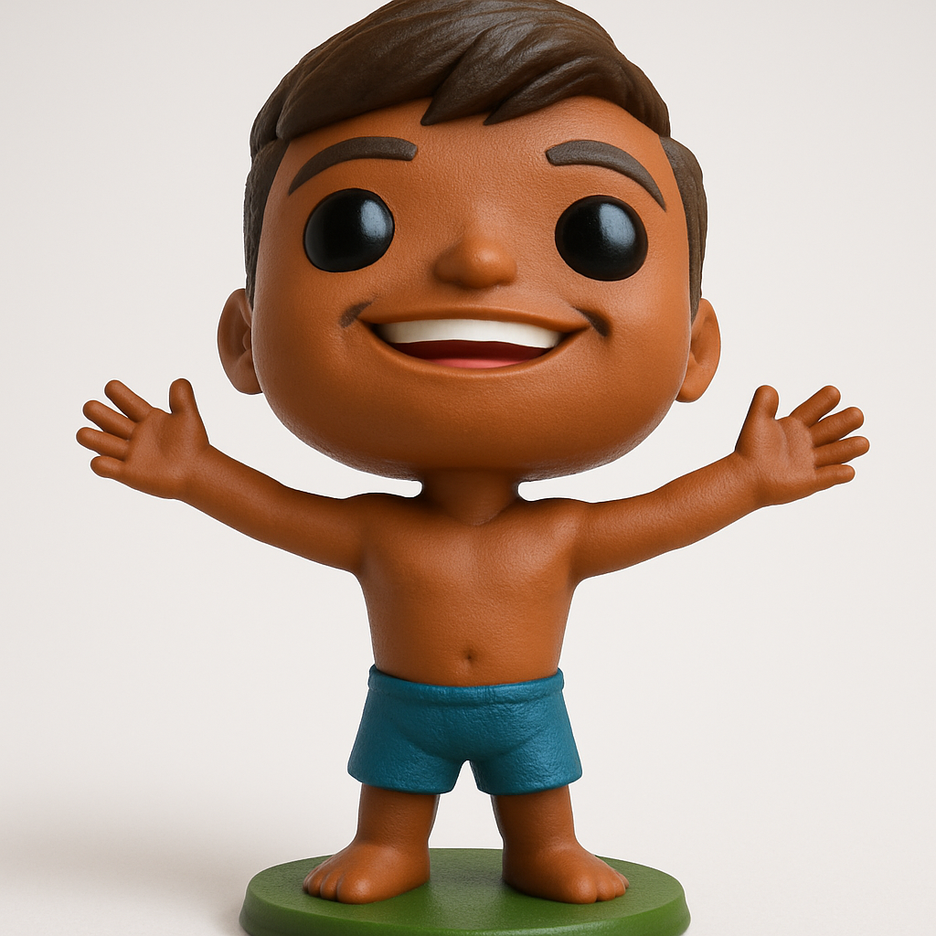 face to 3d model ai-3D portrait printing from photo_Happy Kid Collectible Figurine - Summer Vibes!