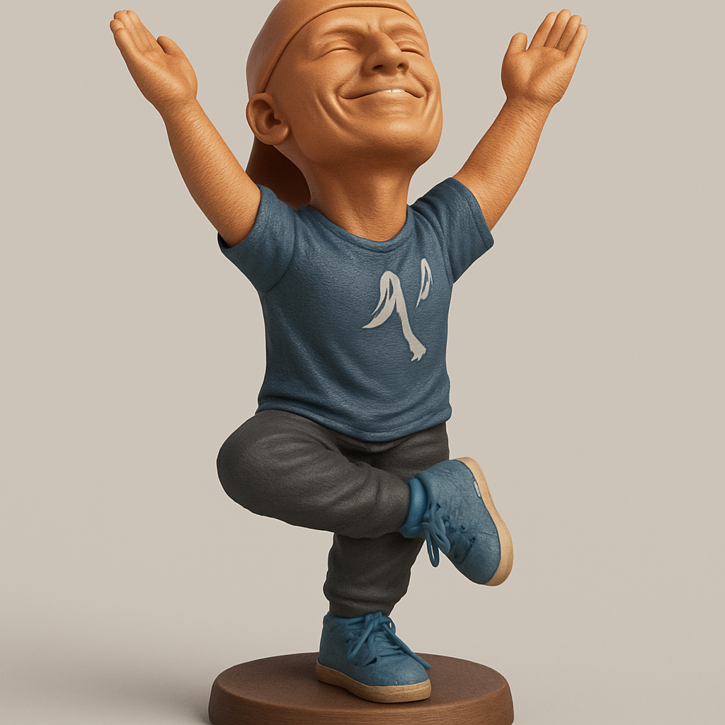silhouette 3d printer maker-3d portrait printing_Joyful Yoga Figurine: Balance & Serenity in Tree Pose