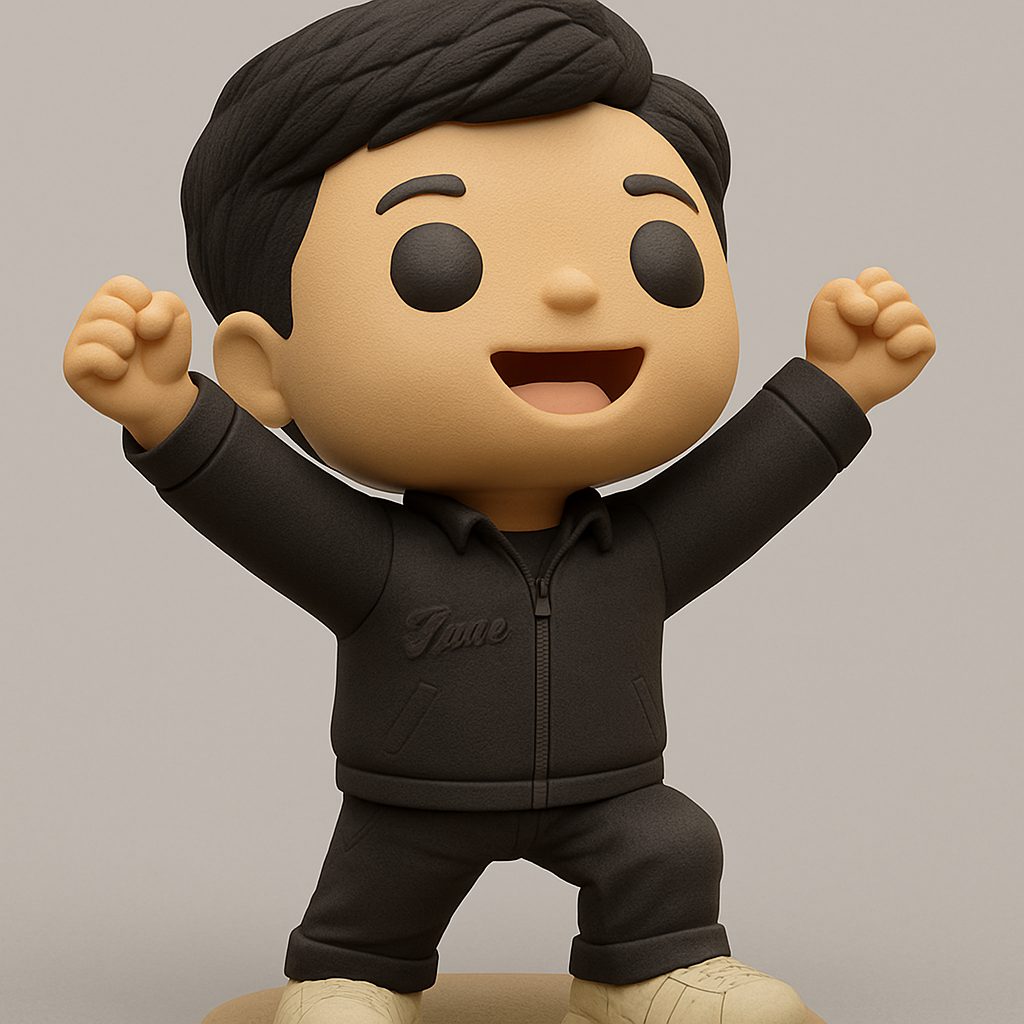 face to 3d model ai-3D portrait printing from photo_Dynamic 'Fame' Funko Style Figure - Celebrate Success!