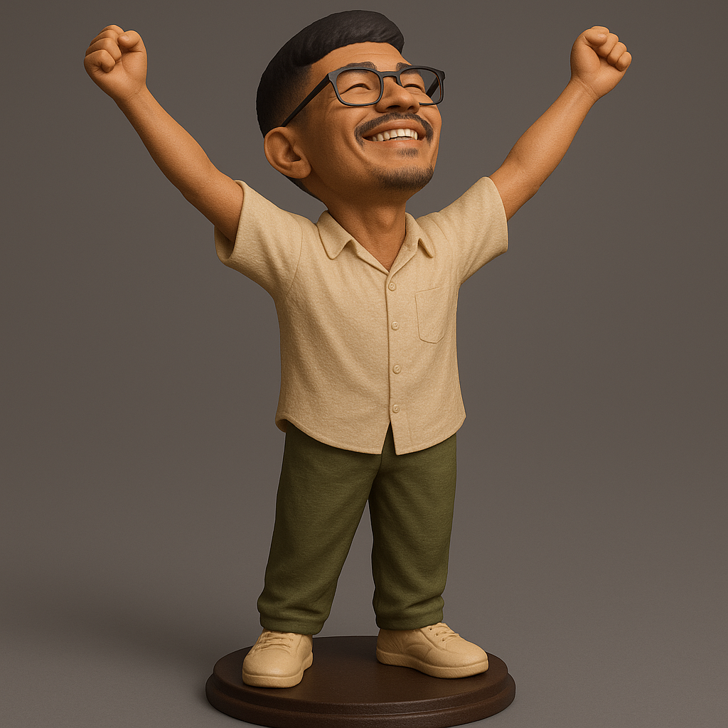 silhouette 3d printer maker-3d portrait printing_Joyful Character Figure for 3D Printing