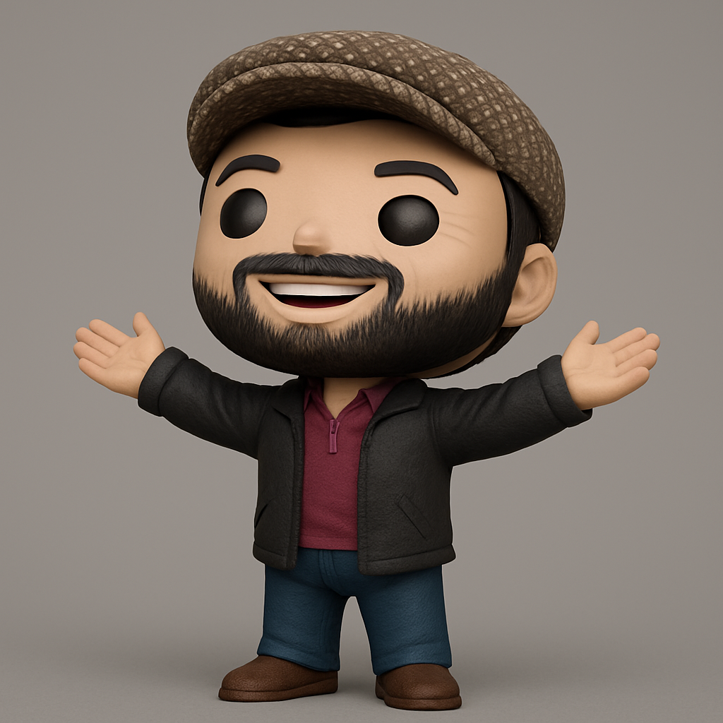 face to 3d model ai-3D portrait printing from photo_Friendly Bearded Man Figurine - Warm Welcome Pose