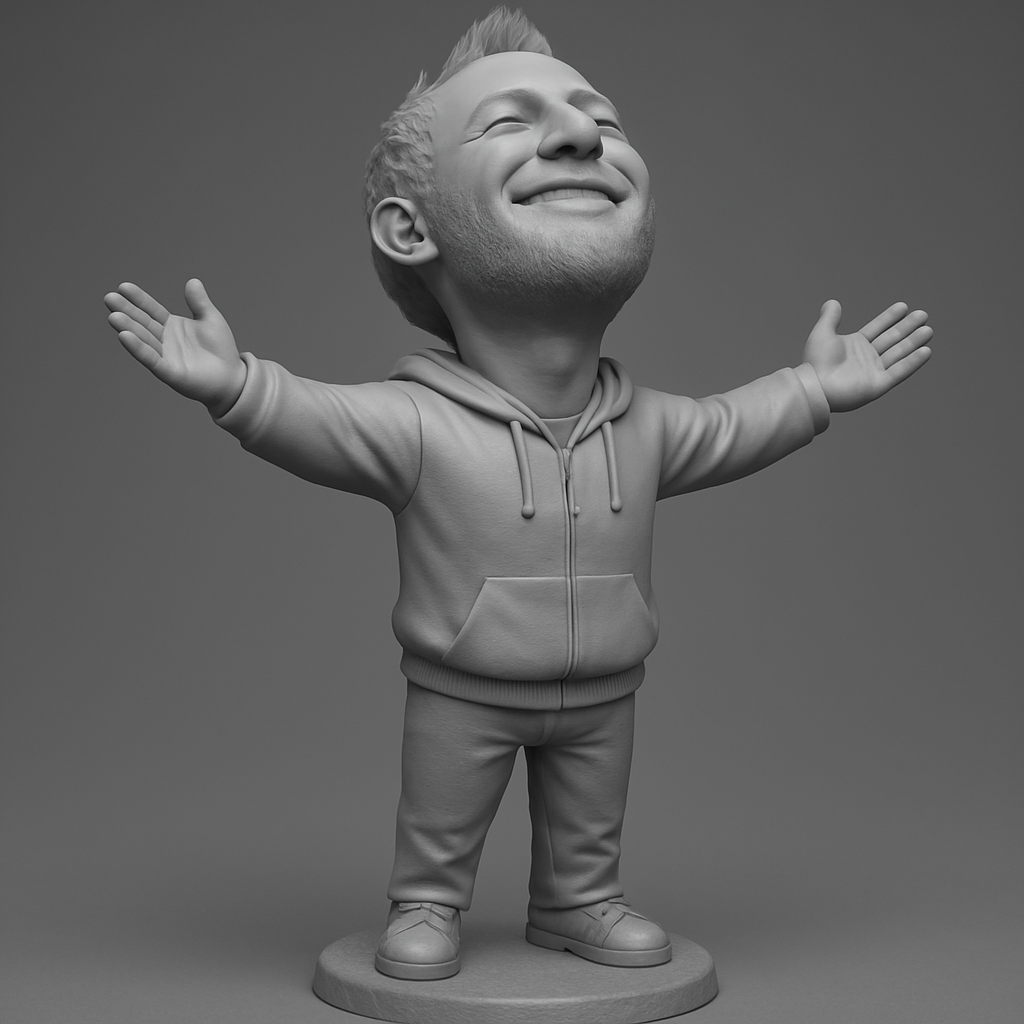 face anatomy 3d model-create 3d face model from photo_Embrace Joy: Happy Character Figurine 3D Print