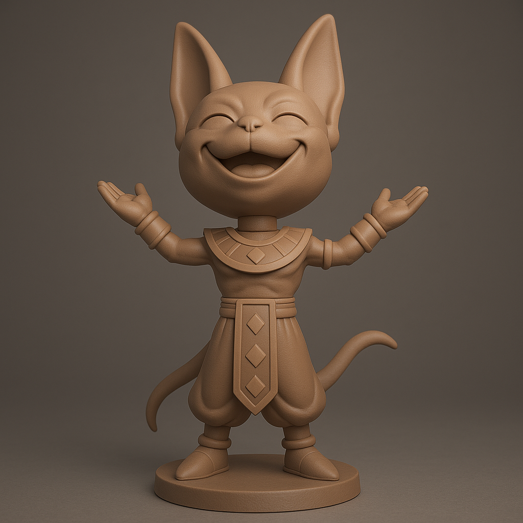 silhouette 3d printer maker-3d portrait printing_Charming Cat Character for 3D Printing