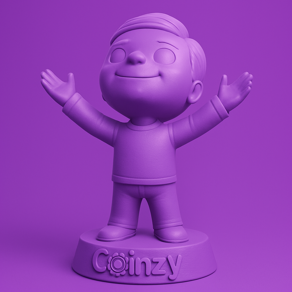 face to 3d model ai-3D portrait printing from photo_Coinzy Hugs You! Friendly Mascot Figurine