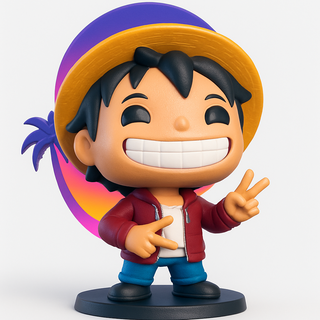 face anatomy 3d model-create 3d face model from photo_Smiling Straw Hat Hero Collectible Model