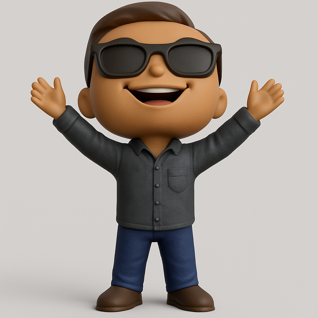 face anatomy 3d model-create 3d face model from photo_Happy Guy with Shades - Dynamic Desk Buddy Print