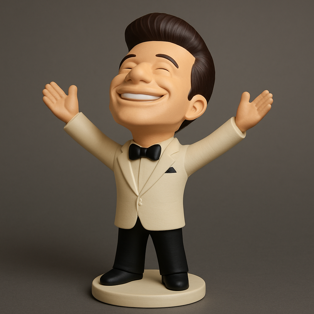 face anatomy 3d model-create 3d face model from photo_Joyful Performer Figurine: Classic Style, Big Smiles