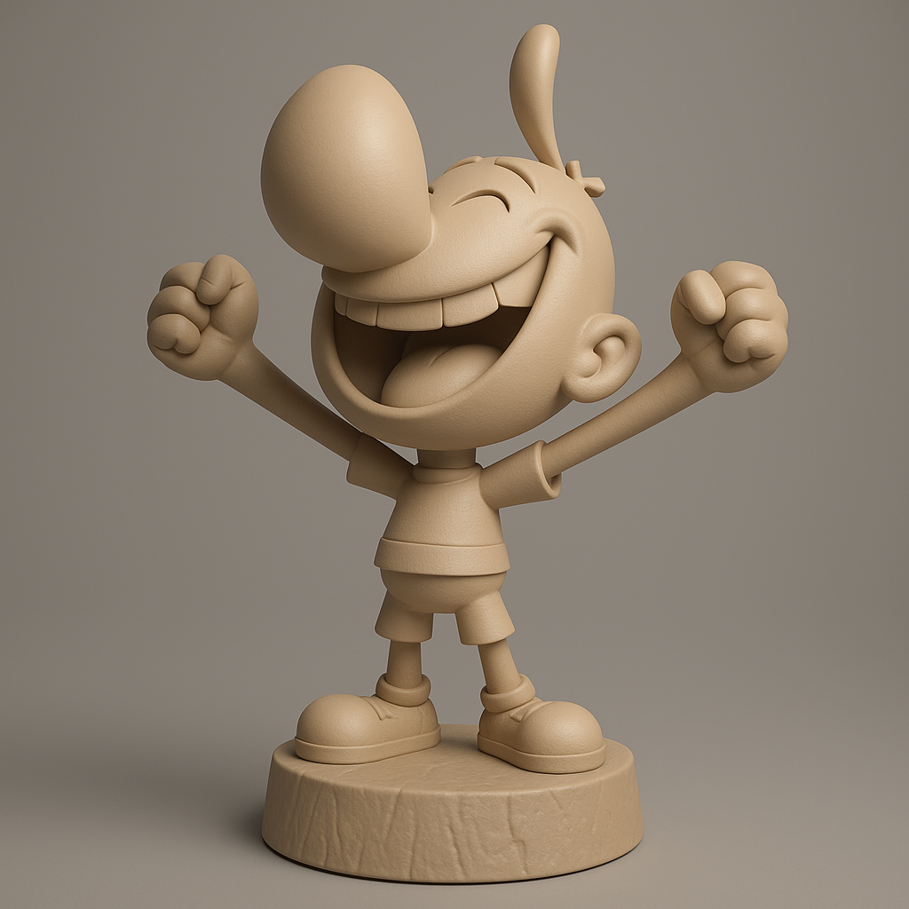 silhouette 3d printer maker-3d portrait printing_Joyful Character Figurine for 3D Printing