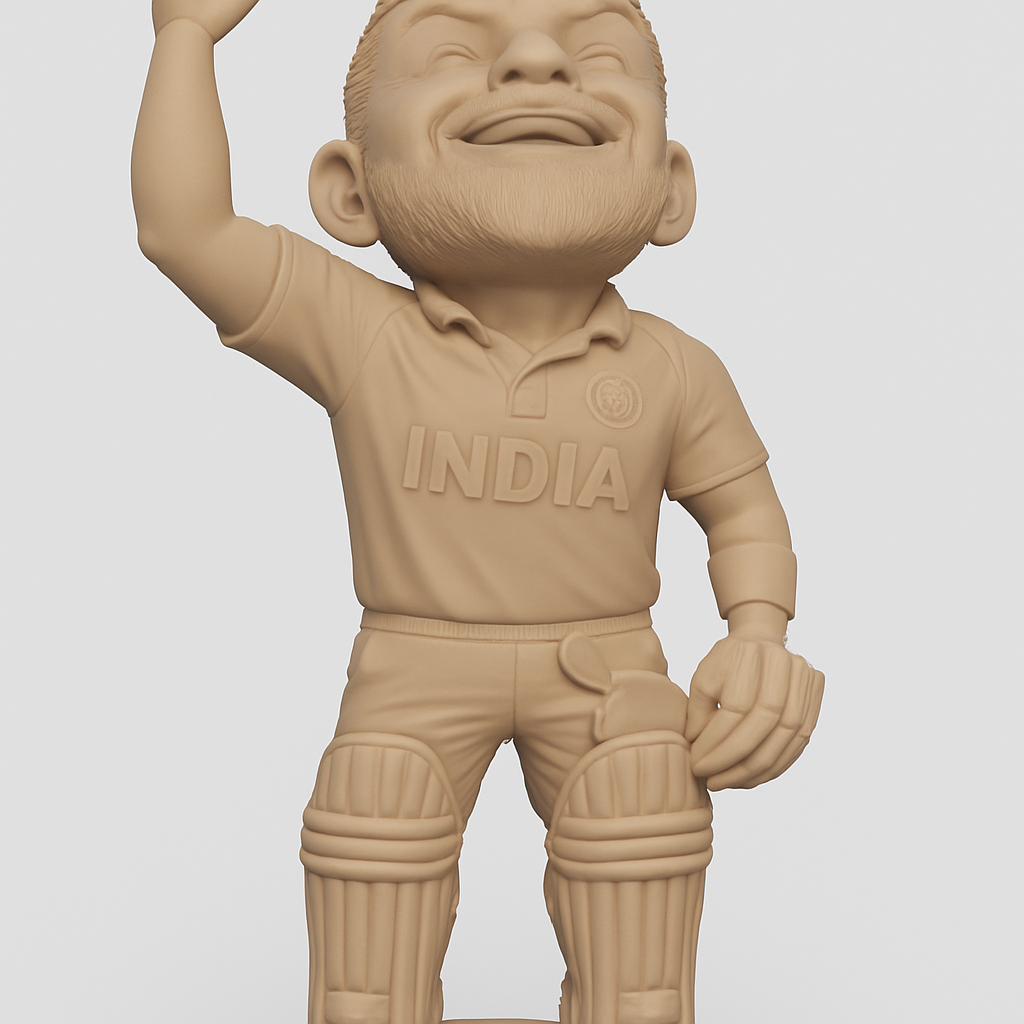 face anatomy 3d model-create 3d face model from photo_India Cricketer Victory Pose Figurine - Fan Collectible