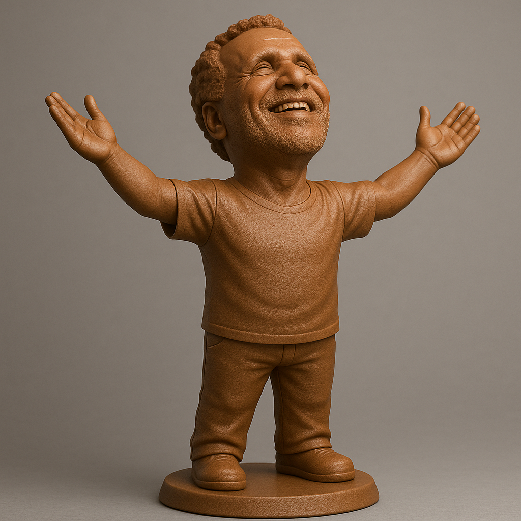 silhouette 3d printer maker-3d portrait printing_Joyful Figure with Outstretched Arms