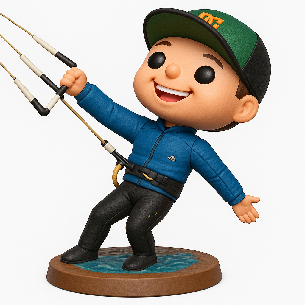 face anatomy 3d model-create 3d face model from photo_Ride the Waves: Dynamic Kitesurfer Collectible Figurine