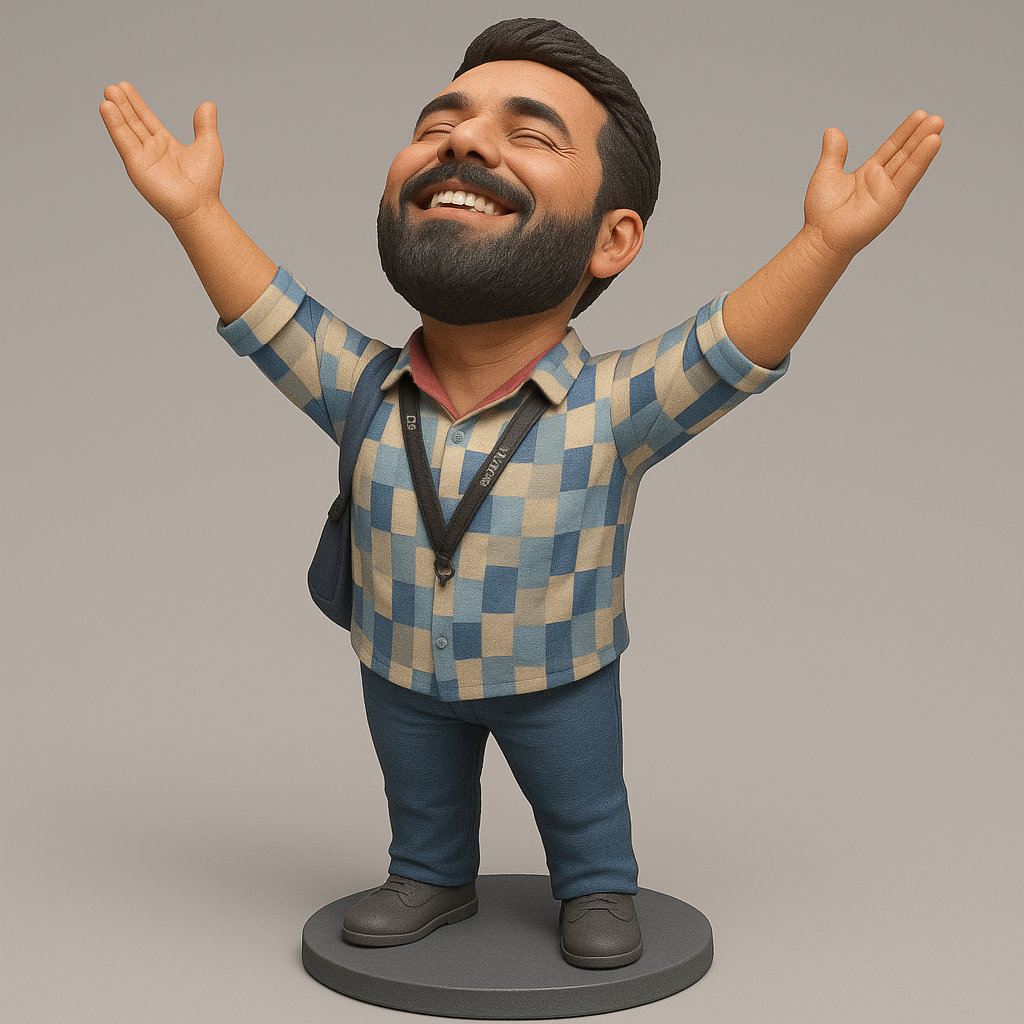 face anatomy 3d model-create 3d face model from photo_Joyful Celebrating Figure for 3D Printing