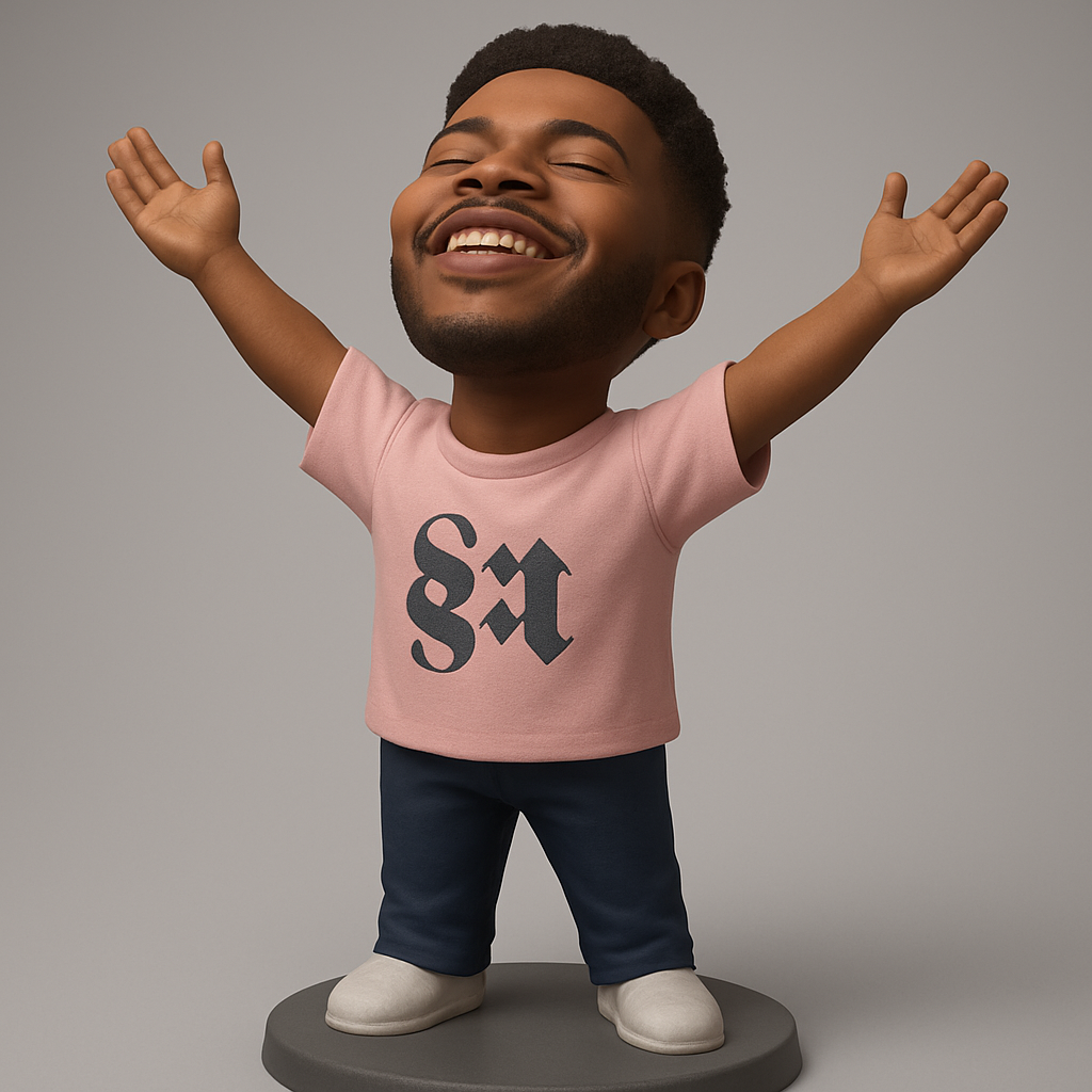 face anatomy 3d model-create 3d face model from photo_Joyful Celebration Caricature Figure