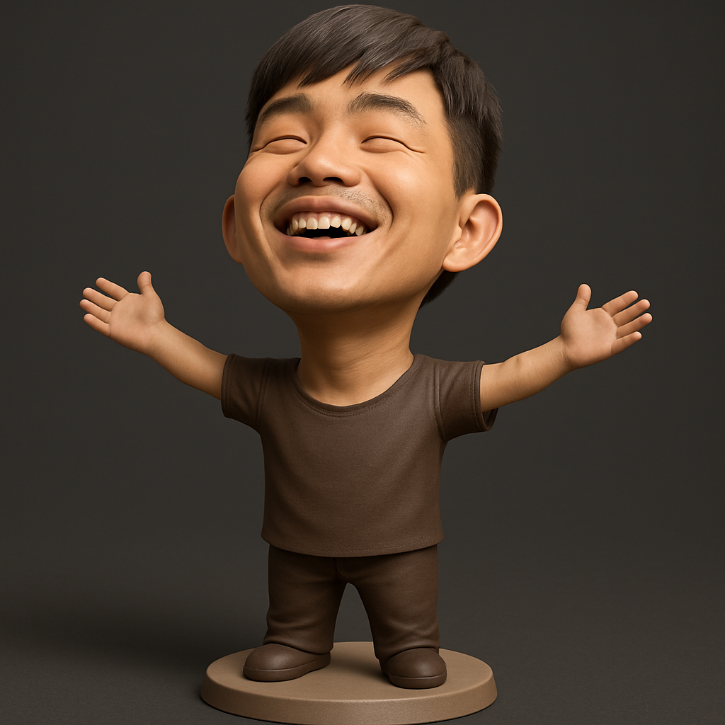 face anatomy 3d model-create 3d face model from photo_Pure Joy Caricature Statue: Bring Happiness to Your Desk