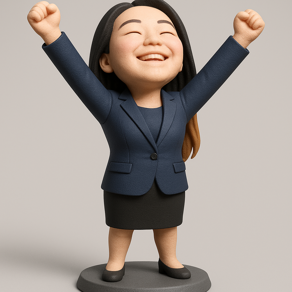 face anatomy 3d model-create 3d face model from photo_Joyful Businesswoman 3D Model