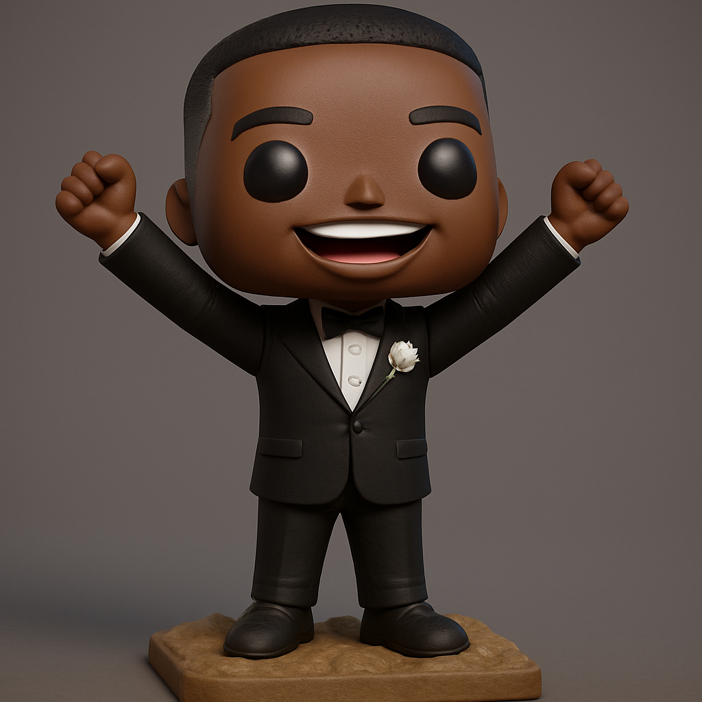 face anatomy 3d model-create 3d face model from photo_Tuxedo Celebration Figure: Happy Pop Style Collectible