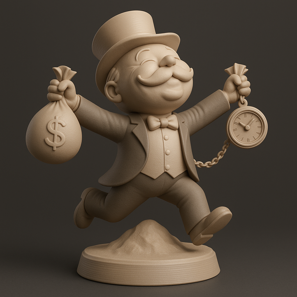 silhouette 3d printer maker-3d portrait printing_Joyful Tycoon Figurine