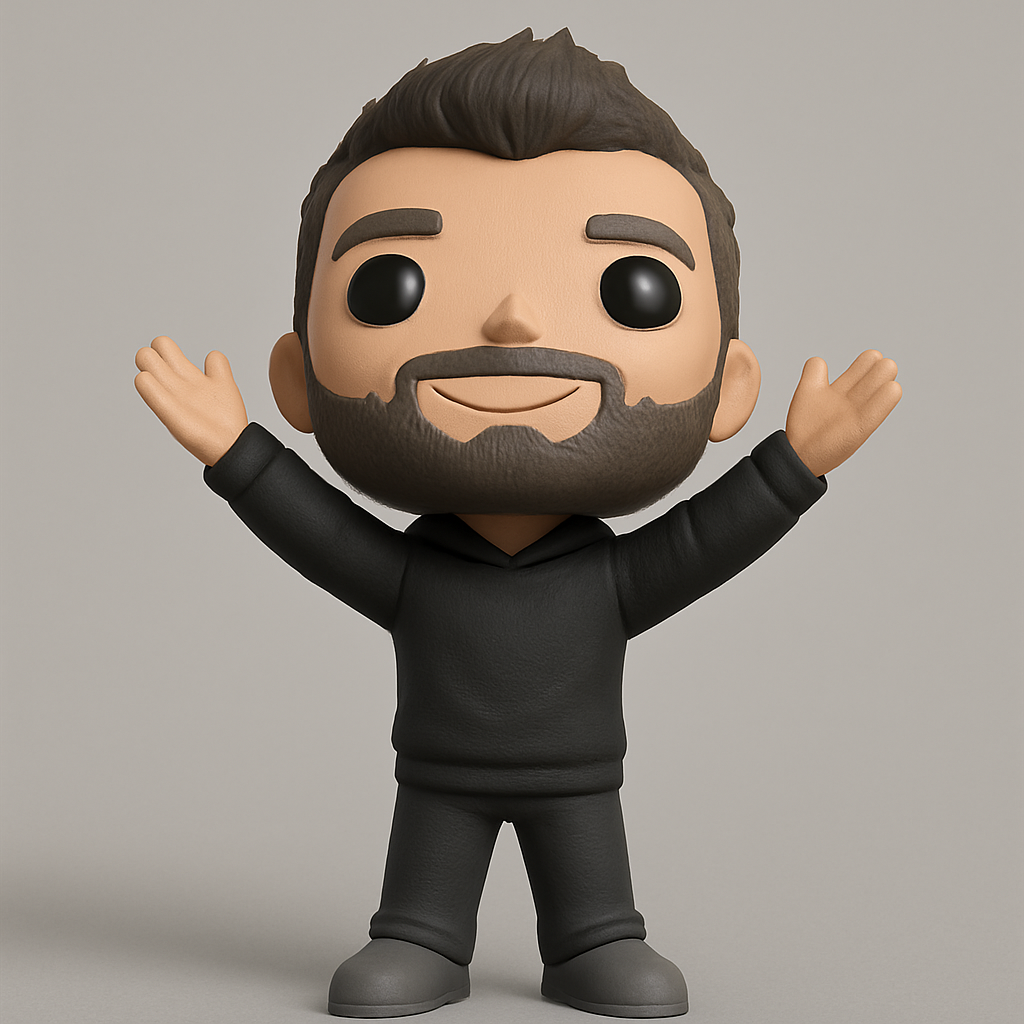 face to 3d model ai-3D portrait printing from photo_Charming Bearded Man Pop-Style Figurine 3D Model