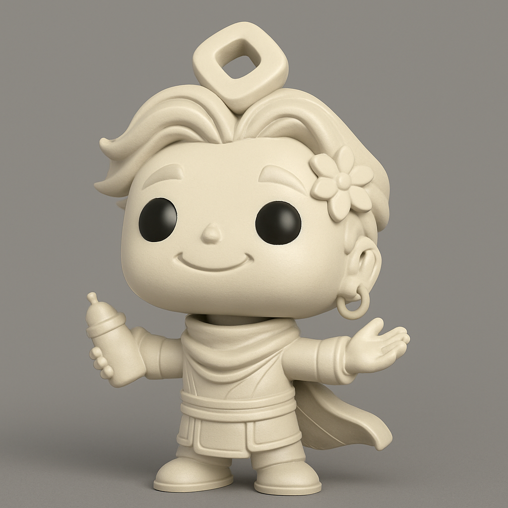 face anatomy 3d model-create 3d face model from photo_Zen Baby Funko Pop: Adorable Serene Figure 3D Print