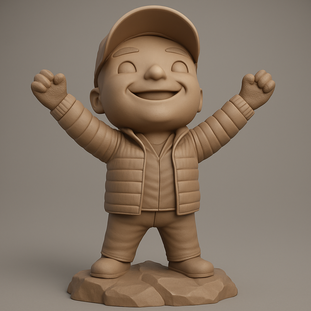 face to 3d model ai-3D portrait printing from photo_Triumph Kid Figurine - Inspire Joy & Success!